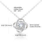 To My Daughter - Forever Yours Necklace, pendant on white with dimensions