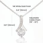 To My Daughter - Alluring Beauty Necklace, pendant on white with dimensions