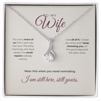 To My Wife - Alluring Beauty Necklace, the printed message card with the pendant, 14k White Gold Finish